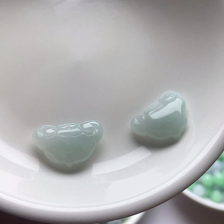 翡翠散珠平安锁2个