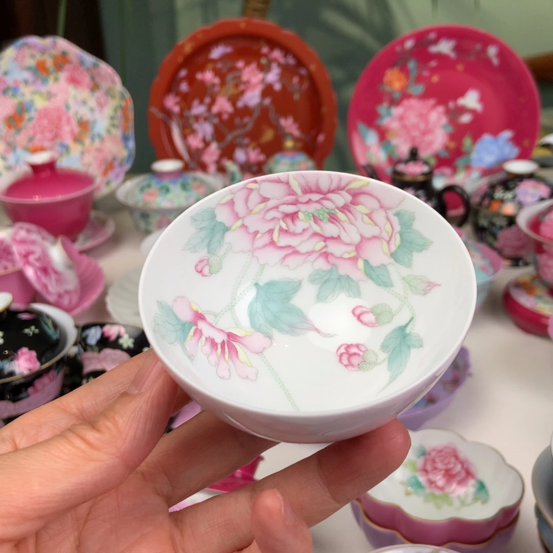 陶景德镇虞美人内外绘手工