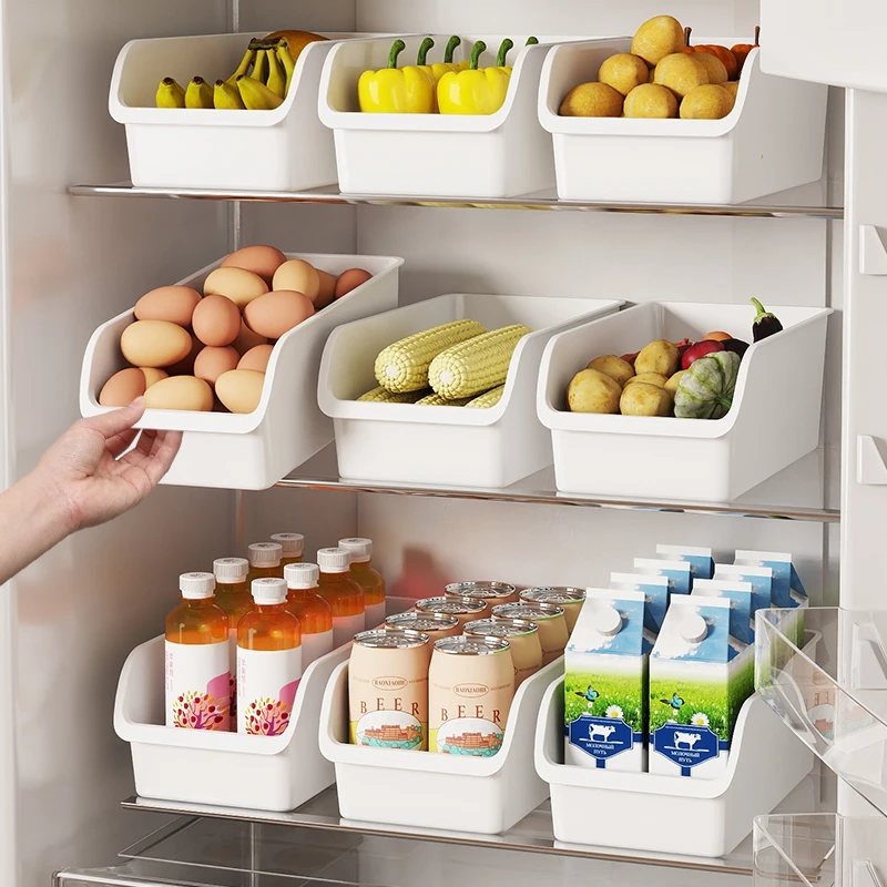 日式厨房橱柜收纳盒家用冰箱抽屉式多功能零食整理盒杂物储物盒