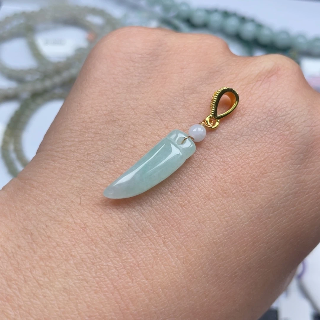 翡翠项链未镶嵌纯天然a货缅甸翡翠包邮