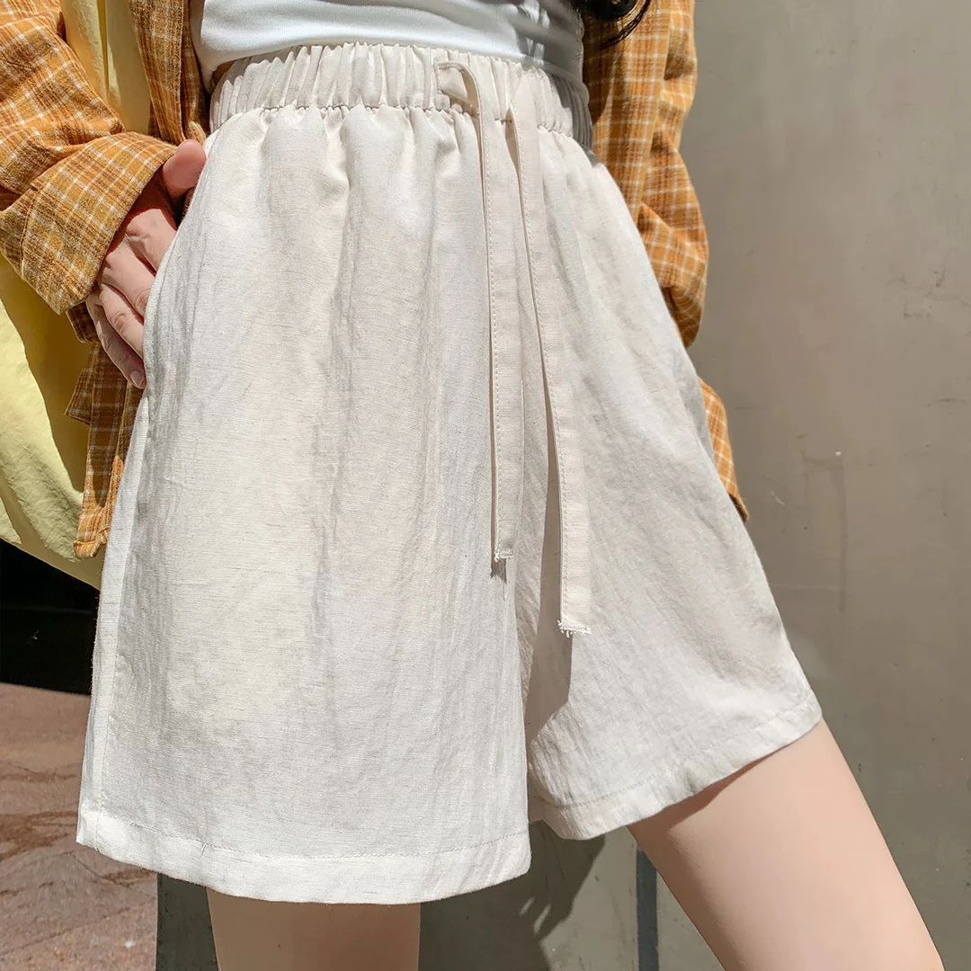 0099 短裤女夏季薄2025新款休闲外穿宽松垂感阔短裤