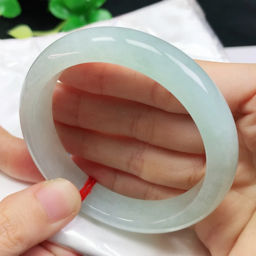 未镶嵌手镯翡翠54.8圈口冰晴绿221