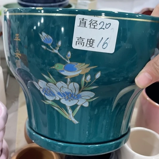 多肉绿植陶瓷花盆9.9包邮，有孔