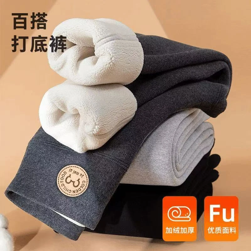 秋冬女宝女童高腰羊羔绒打底裤秋冬外穿宝宝绒裤子零下一体绒裤子