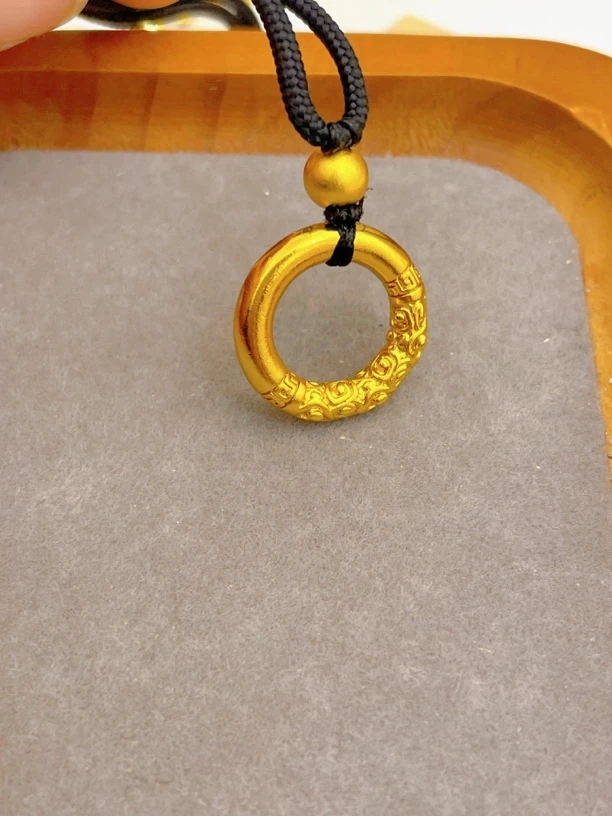 合金吊坠 古法精工祥云平安扣金色挂坠饰品项坠时尚首饰复古项链