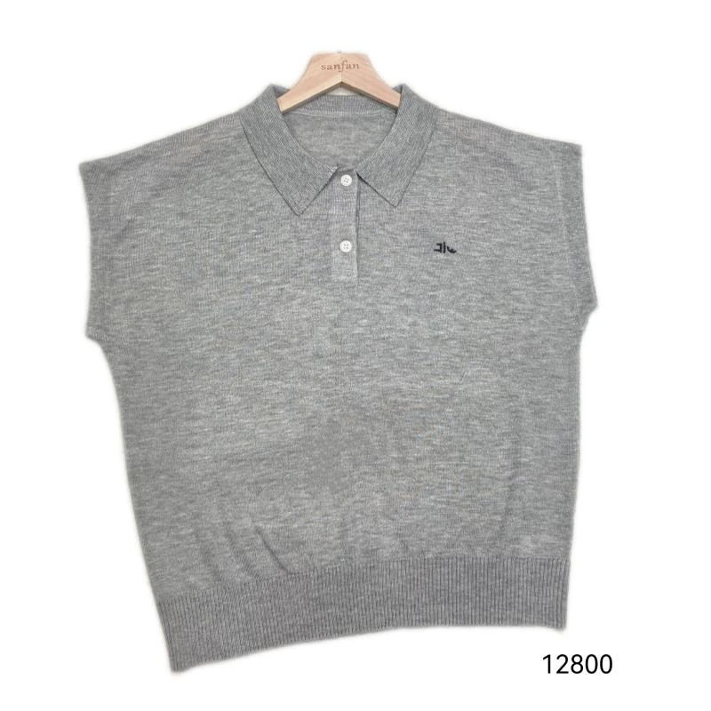 12800（部分无水洗唛，介意慎拍）WANGDAN新款翻领刺绣短袖