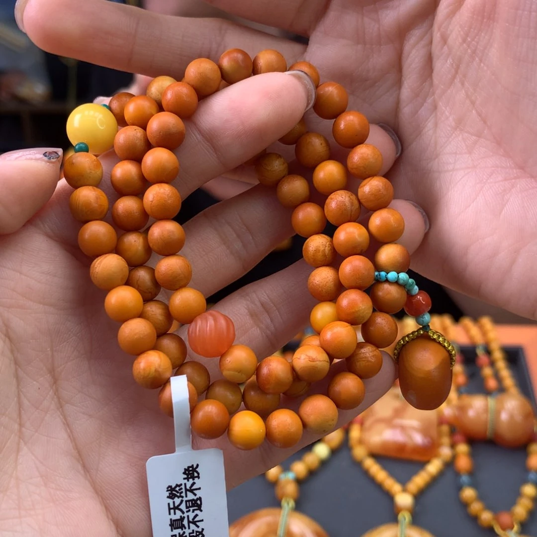 蜜蜡手串未镶嵌天然