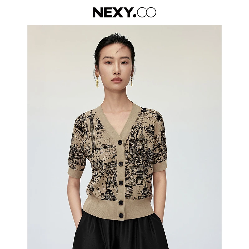 【商场同款】NEXY.CO/奈蔻时尚设计感短款针织休闲服XZ02871D4