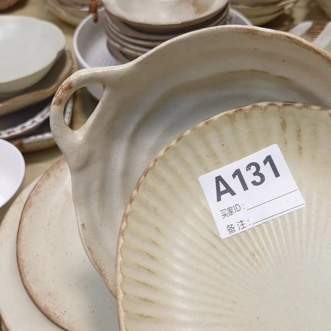 瓷片微瑕粗陶双耳一个  椭圆一个