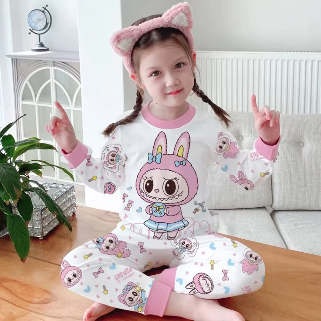 新款秋冬保暖内衣套装秋衣秋裤儿童睡衣中大童家居服套装两件套