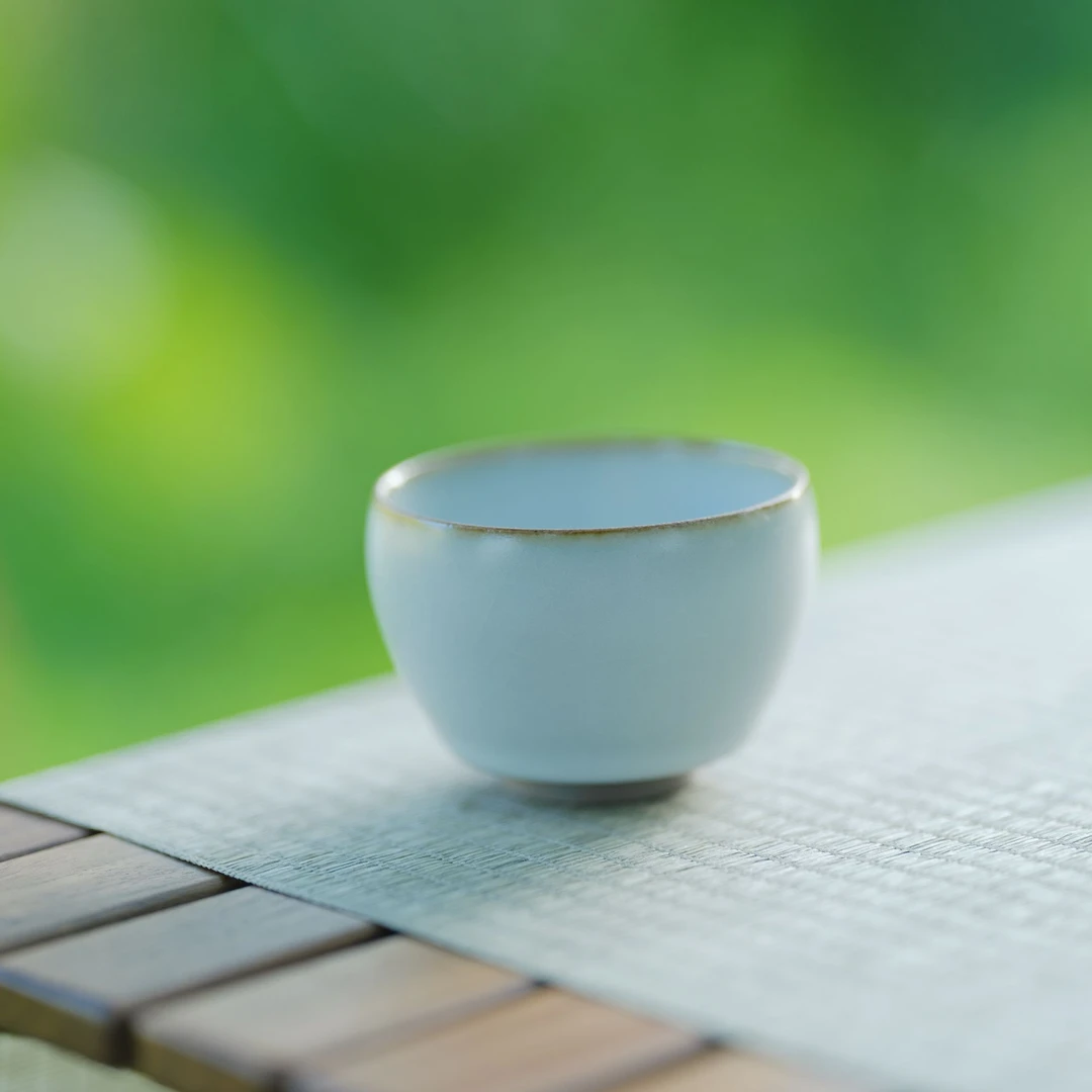 半闲记 景德镇素青主人杯 天青色复古家用陶瓷功夫茶具