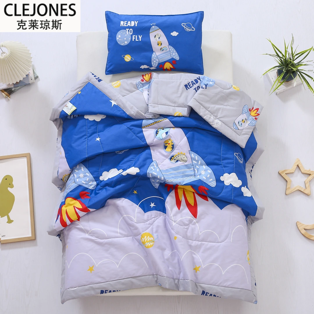 全棉40支包边空调被纯棉儿童夏被幼儿园午休被