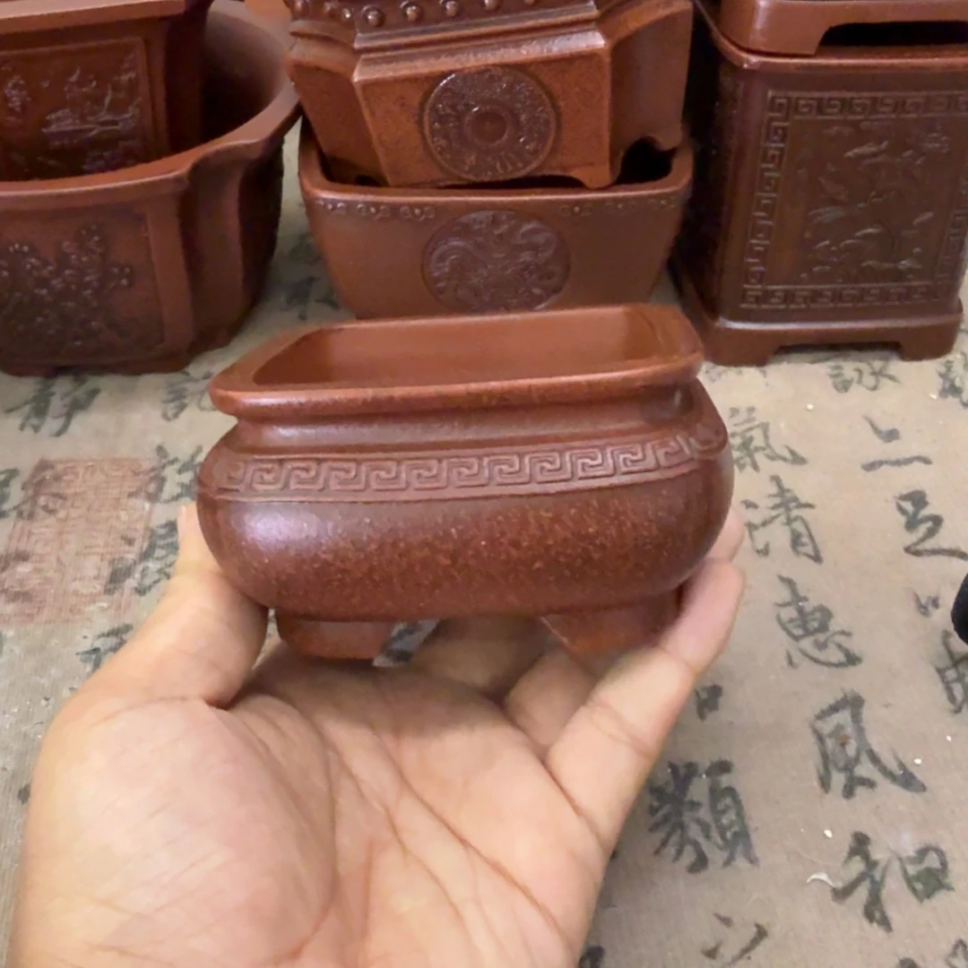 紫砂花盆8x4内经紫砂花盆
