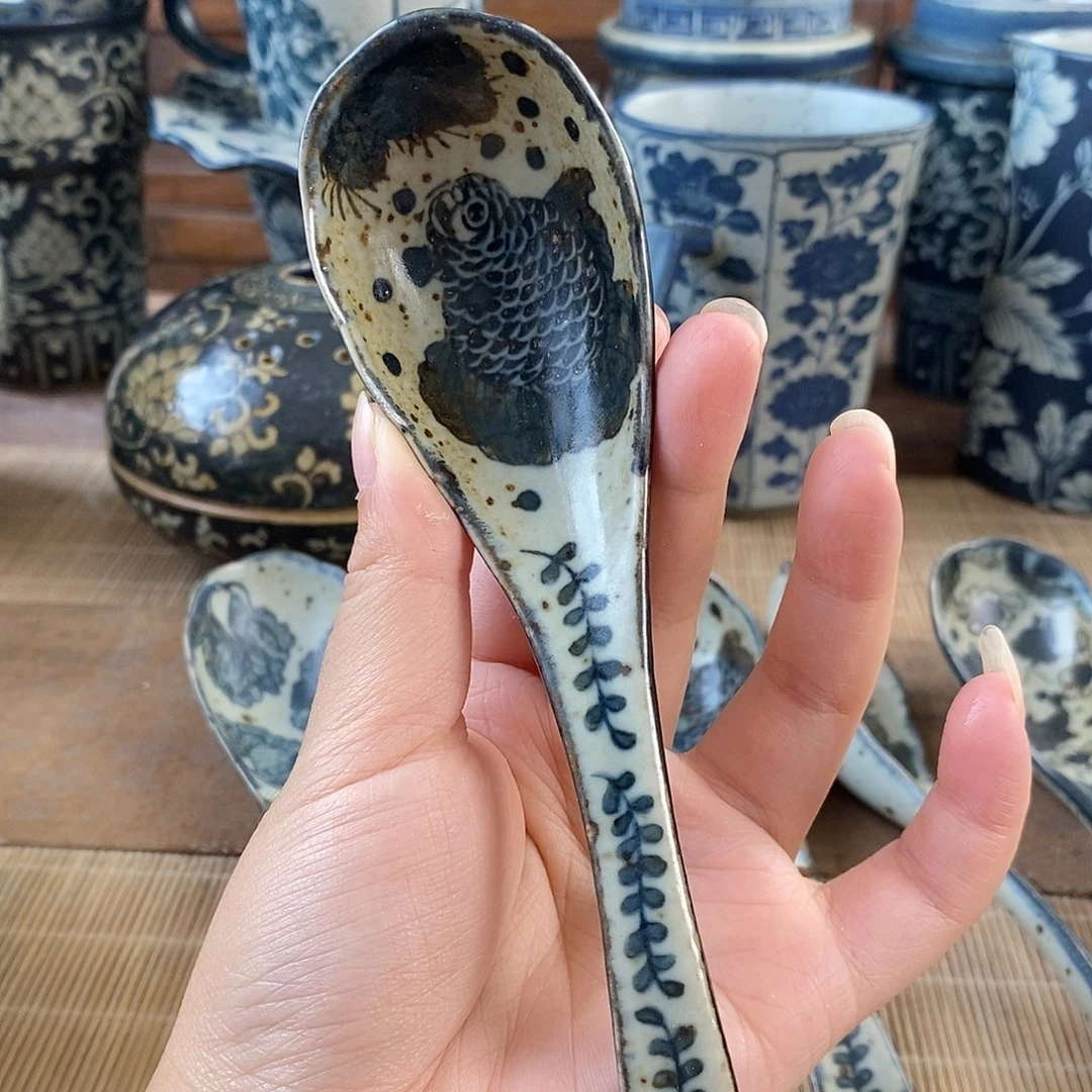 手工手绘青花高温陶瓷
