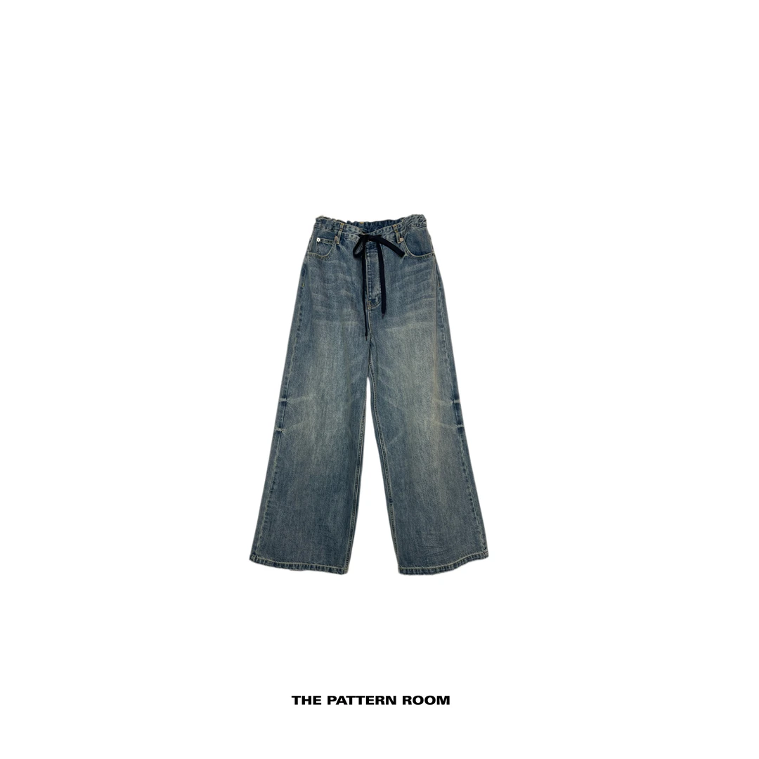 The pattern room | 量感松弛酵洗低胯抽绳战损牛仔裤
