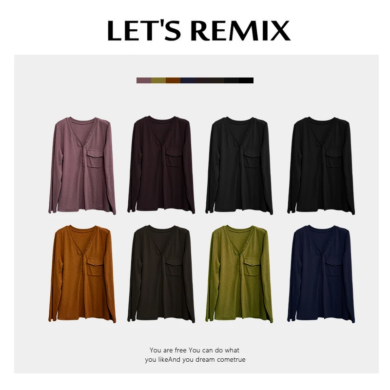 【LET'S REMIX】「随心搭」百搭显瘦弹力洋气新面料舒适内搭打底长袖T