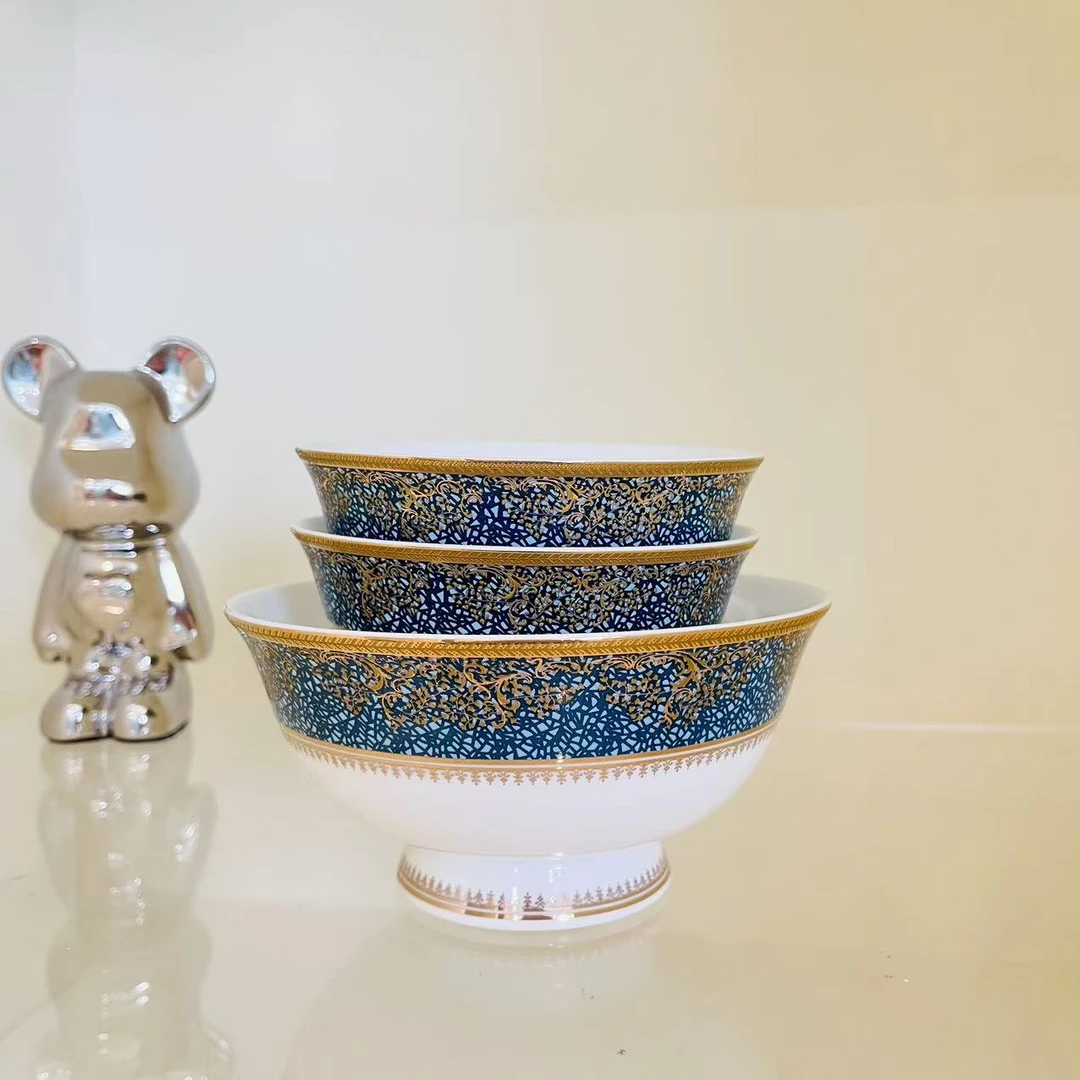 酒店家用浮雕高脚碗防烫高档透光