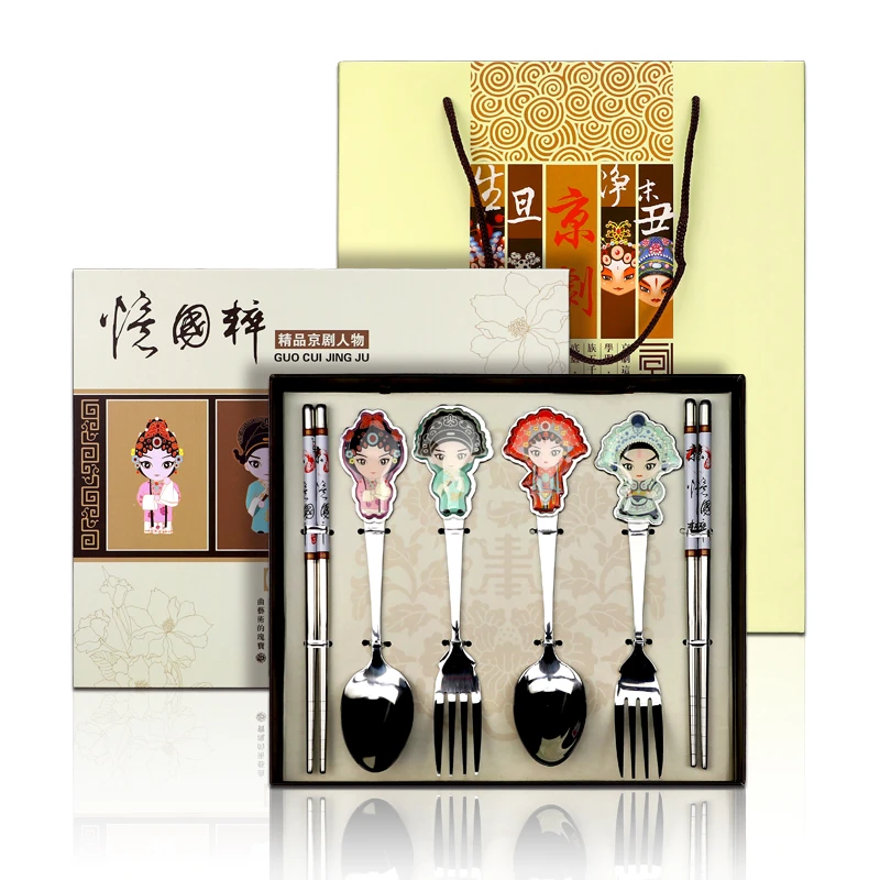 京剧脸谱餐具筷碗中国风特色小礼物送老外老师出国北京纪念品特产
