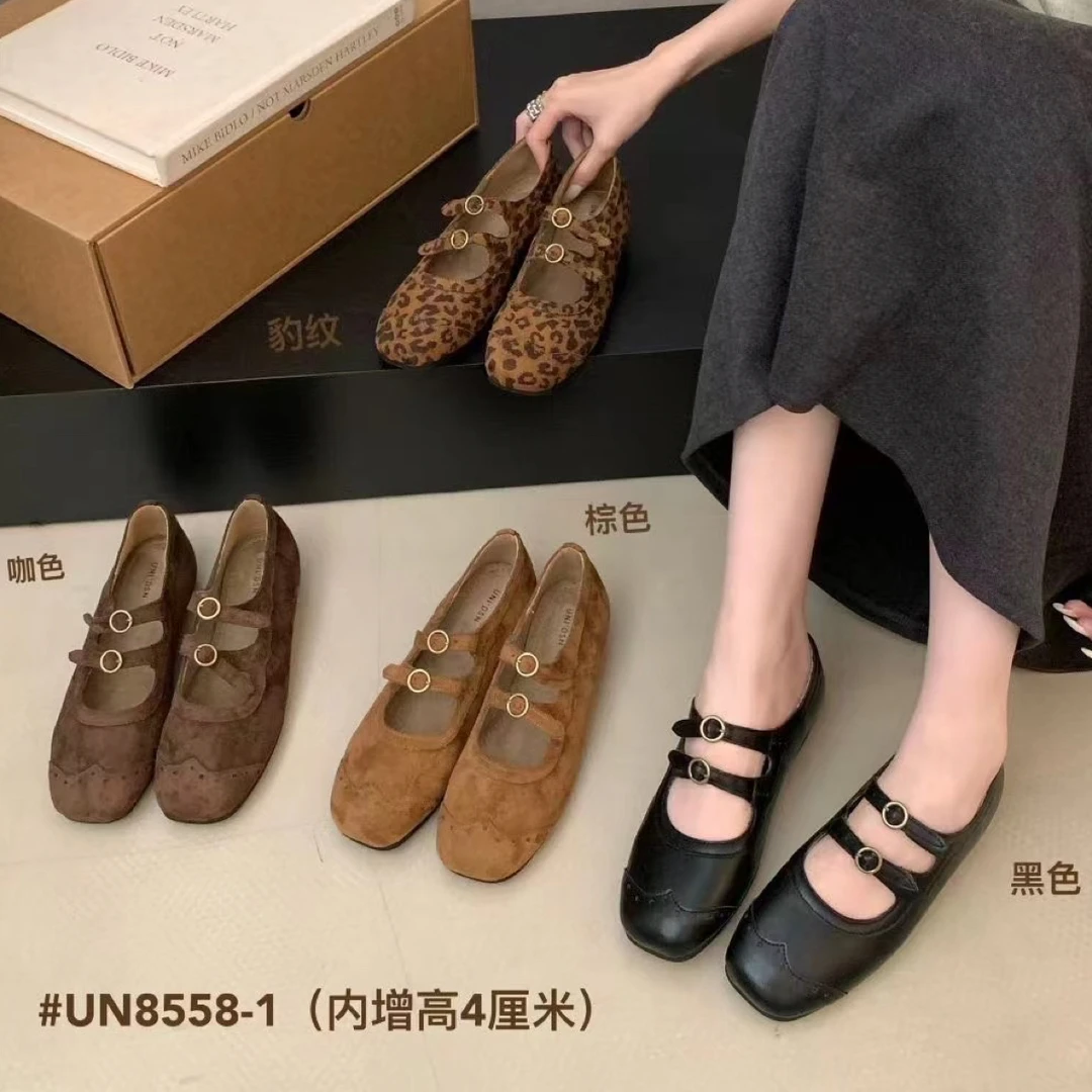 8558-1皮鞋浅口内增高单鞋圆头玛丽珍鞋增高鞋