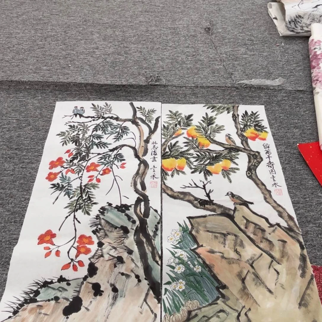 国画姚贵老师四尺四开绘画两张