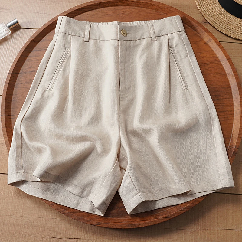 卡莲格/夏季薄款松紧腰阔腿短裤女2025新款宽松显瘦小个子五分裤