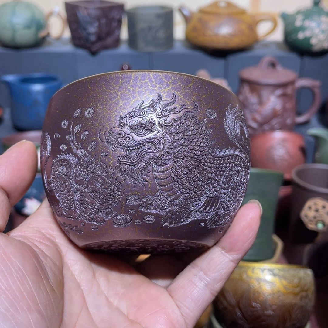 原矿紫砂手工主人杯