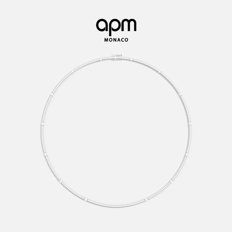 APM Monaco 线条密镶项链女款轻奢时尚送女友明星同款时尚饰品