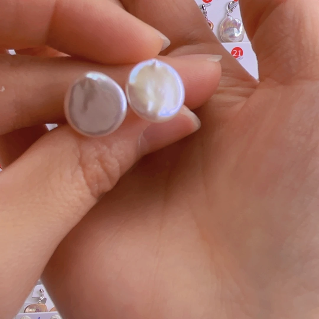 淡水珍珠耳环银S925镶嵌