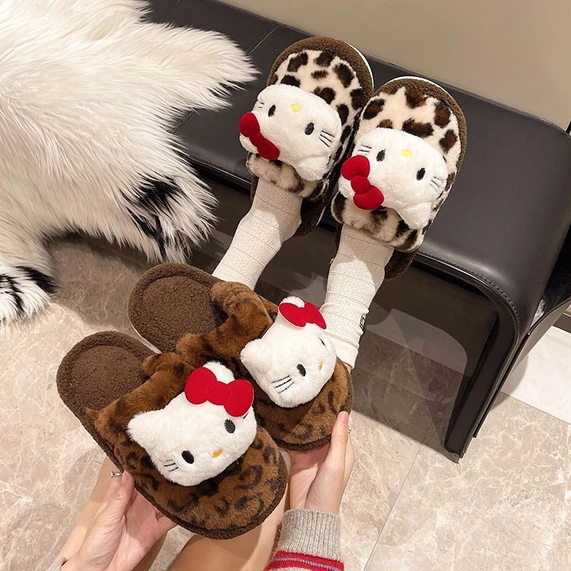 可爱猫咪风高颜值复古百搭包头毛毛拖鞋居家室内保暖棉拖