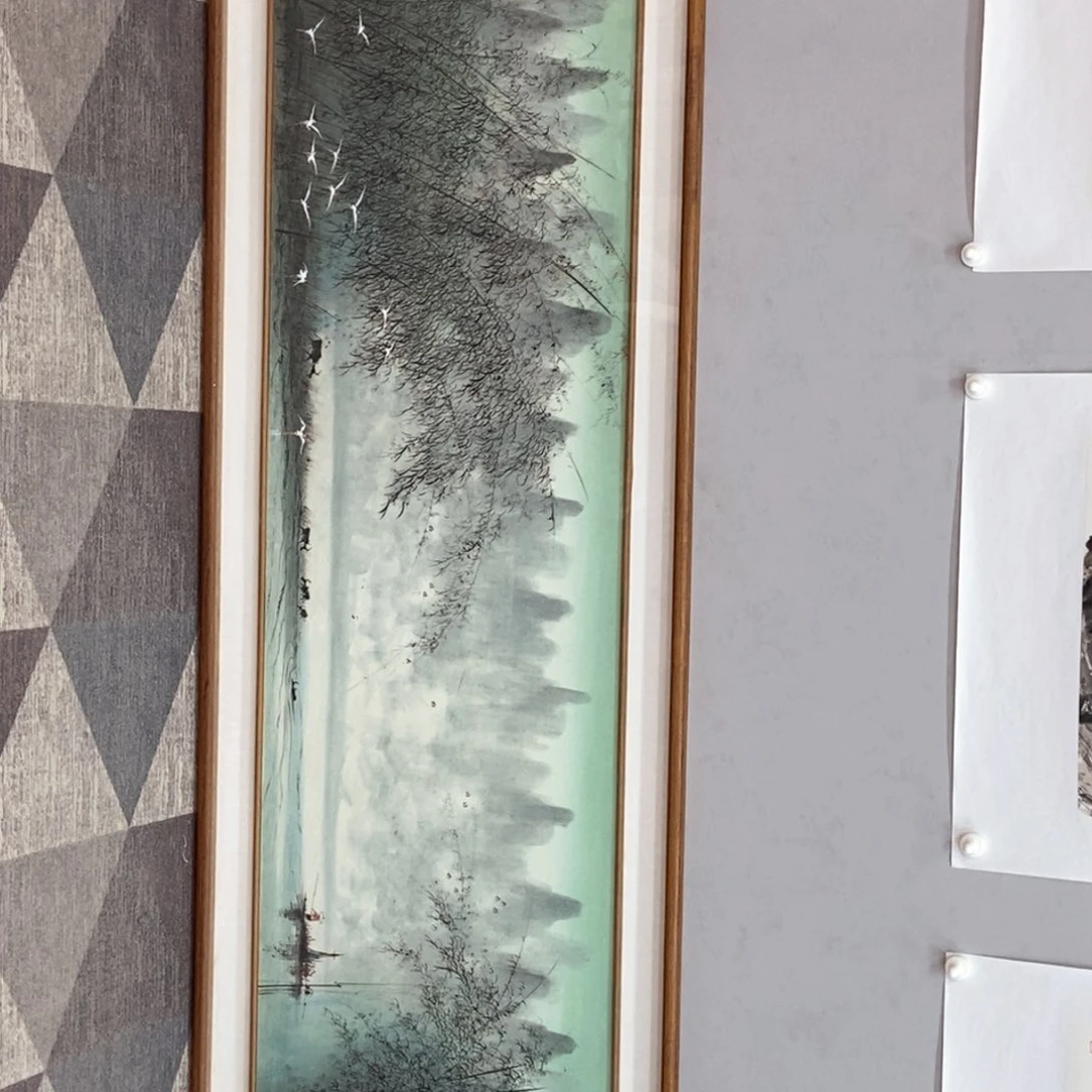 国画胡桂林六尺对开真人真品