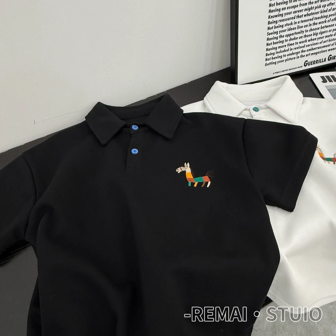 【刺绣POLO】男童夏装2025新款儿童POLO衫男大童韩版夏款短袖上衣