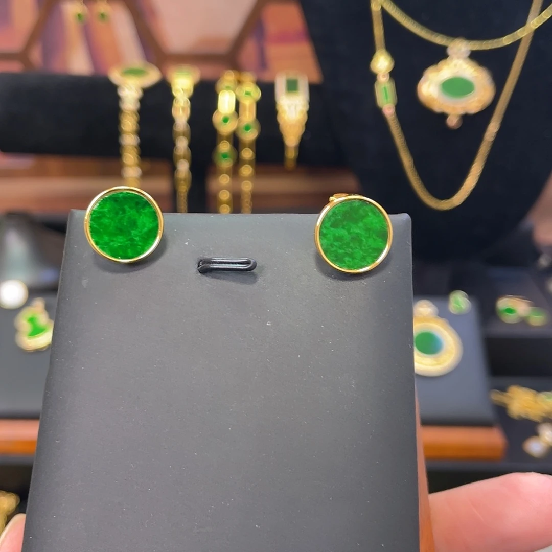 翡翠未镶嵌耳饰耳扣