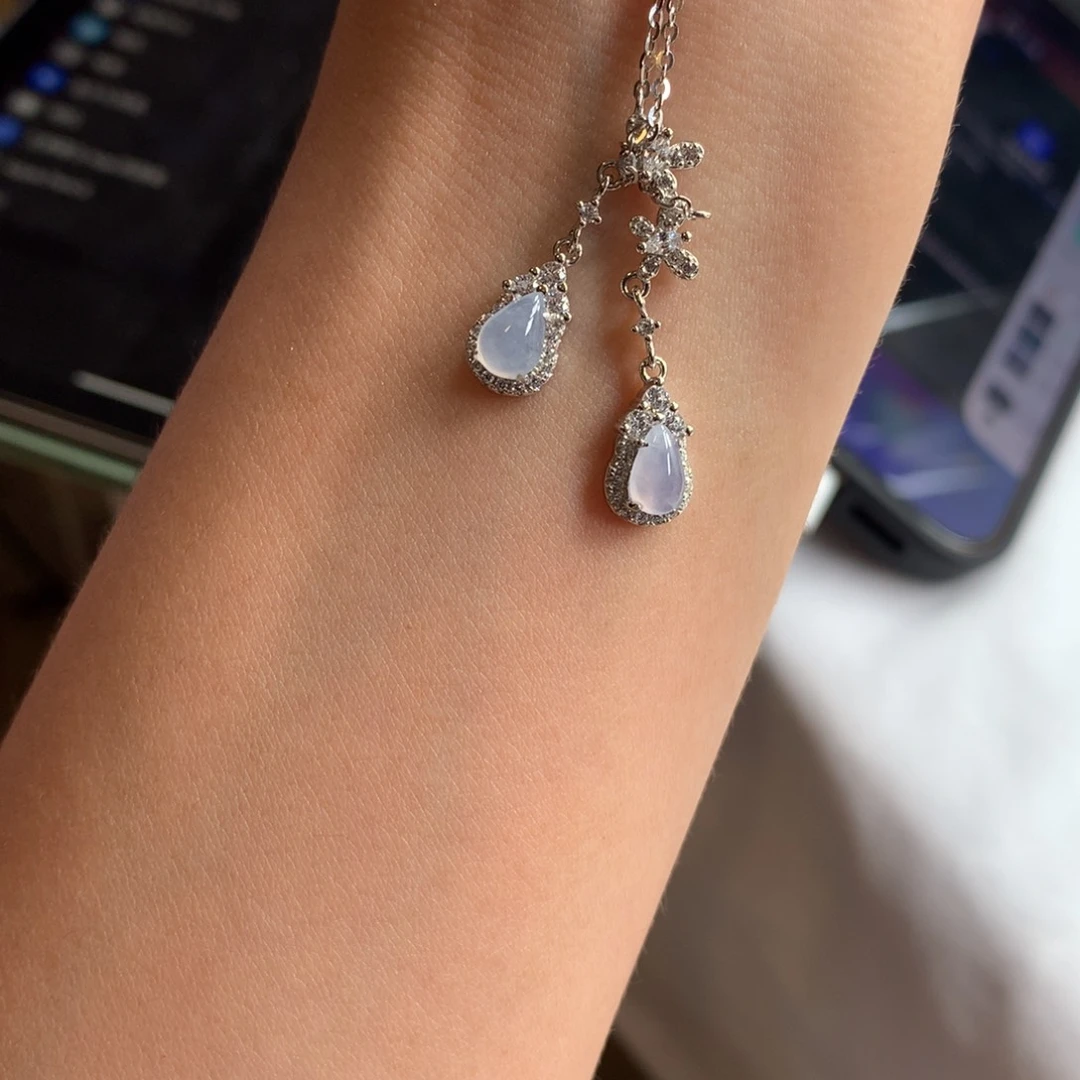 翡翠戒指银S925镶嵌锦*酒吊坠34