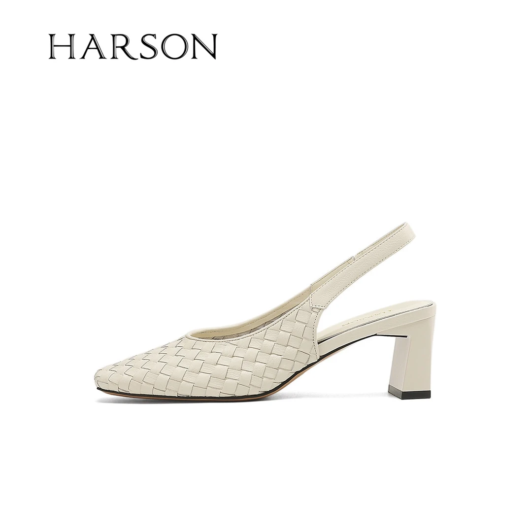 真皮编织后空凉鞋女2025夏季新款包头外穿凉鞋时装单鞋 HWM250151