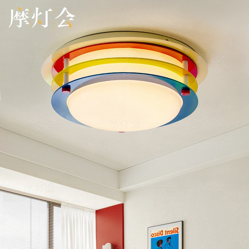 摩灯会 卧室吸顶灯 书房主卧儿童房创意个性卡通孟菲斯彩色25391