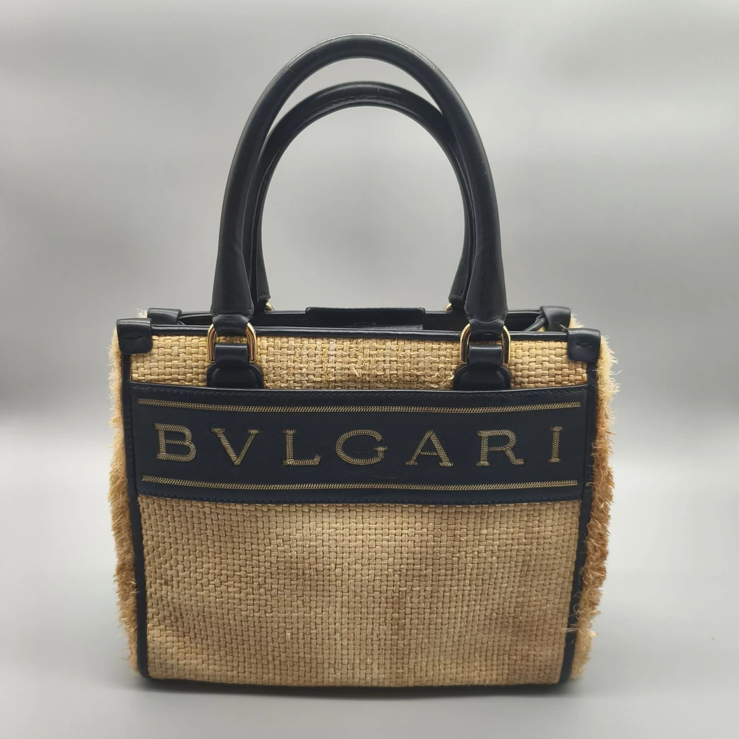95新 BVLGARI/宝格丽   草编手提包 1662 4911