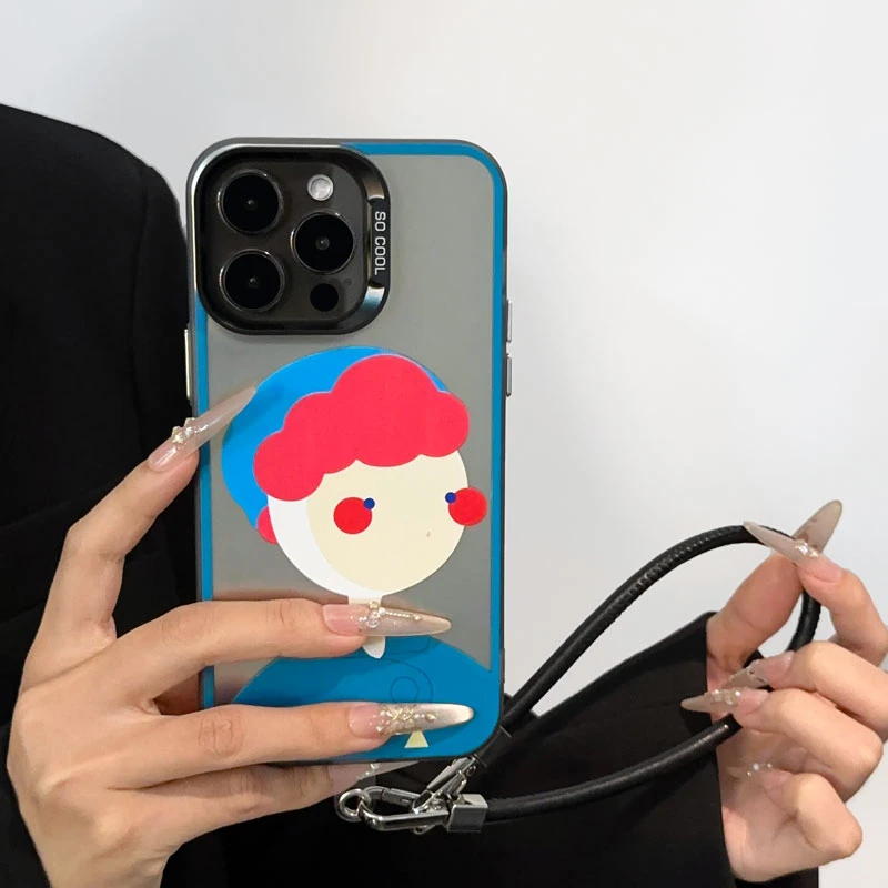 ins涂鸦女孩适用苹果16PROMAX手机壳IPHONE15艺术风华为P70高级感