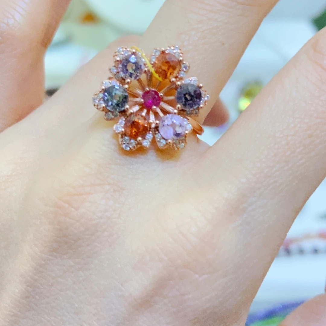 银S925镶嵌戒指尖晶石