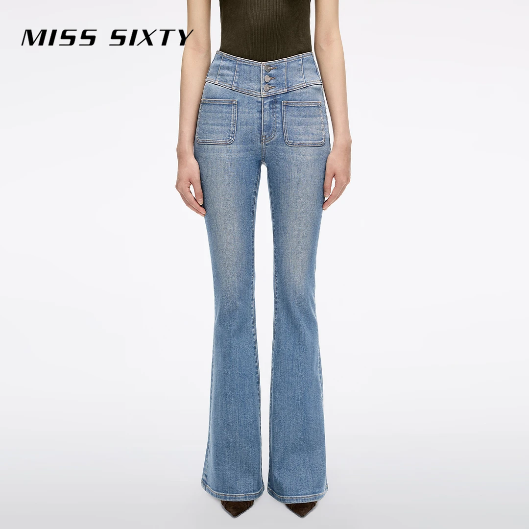 【进口牛仔面料】Miss Sixty2025新款牛仔裤女超模裤喇叭裤