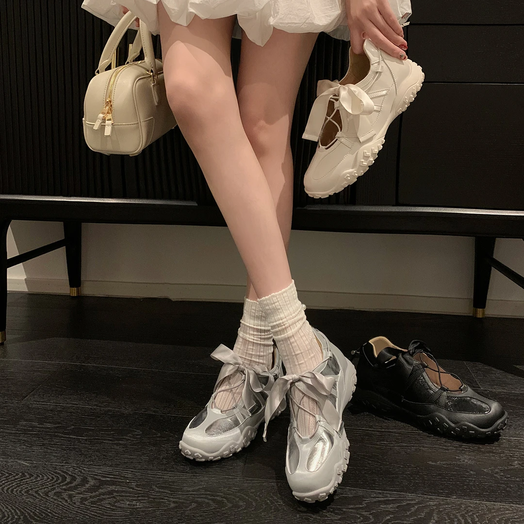 「稳叔」星空秘境【增高7cm】运动凉鞋女夏季玛丽珍鞋透气芭蕾德训鞋