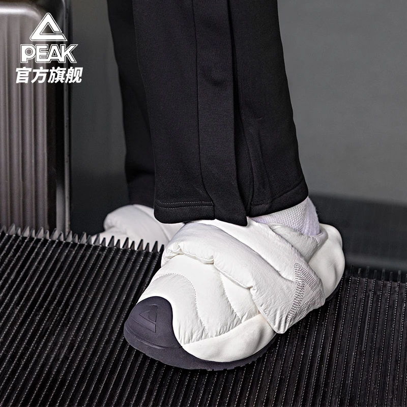 匹克态极云面包鞋秋冬保暖棉鞋一脚蹬懒人鞋男女休闲鞋 -DE440707