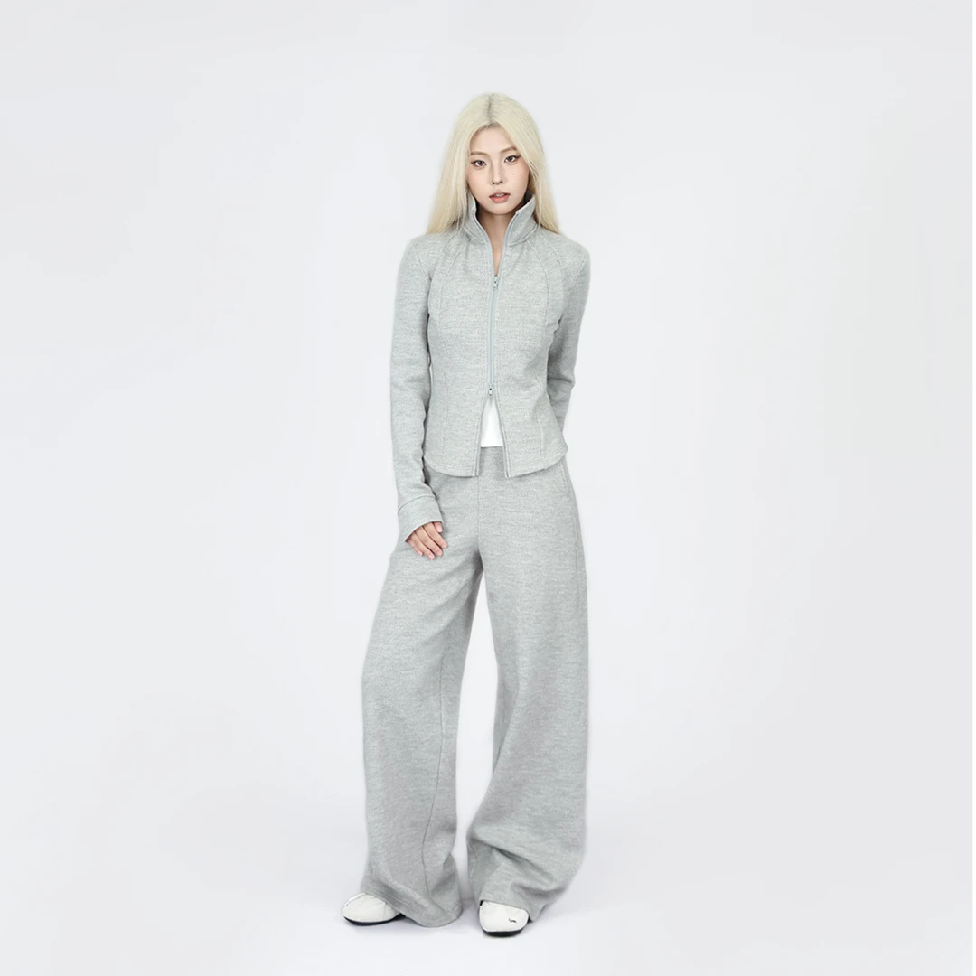 ARORAN时尚休闲运动套装开衫长裤运动高腰休闲直筒春秋女士