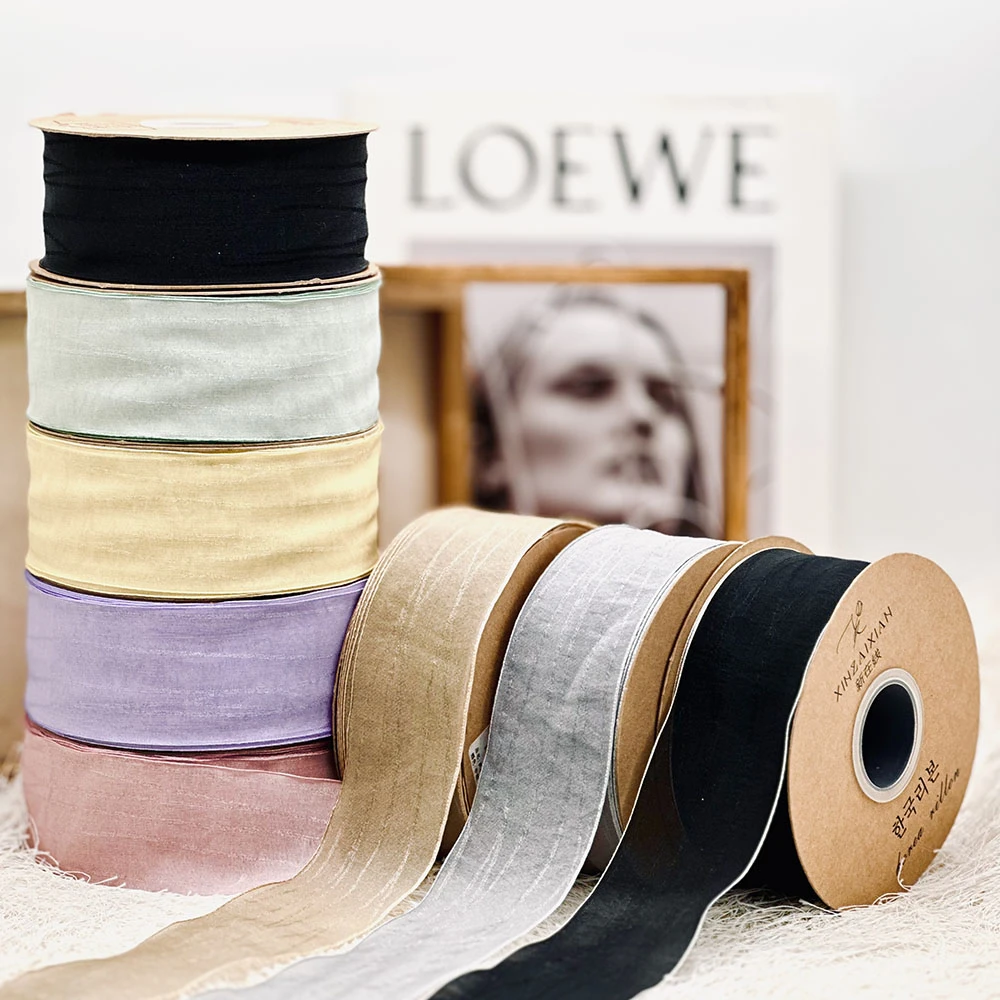 高级真丝提花彩纱带diy发饰材料蝴蝶结鲜花包装花艺丝带服饰辅料