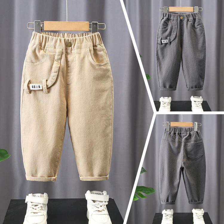 儿童韩版休闲裤男童春秋新款韩版帅气休闲长裤时尚束脚韩裤潮
