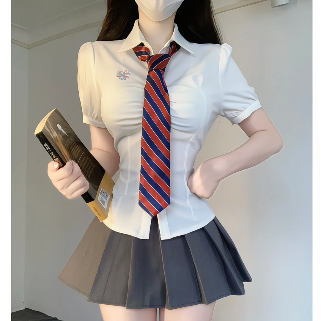 夏季学院风日系短袖百褶裙气质套装JK制服小众时尚职业女裙套装
