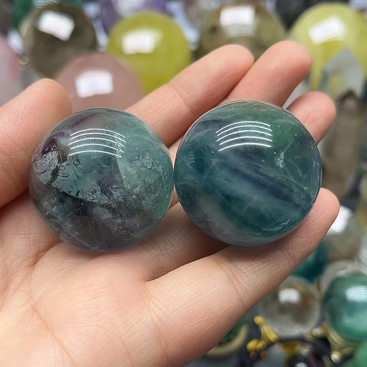 萤石未镶嵌52克萤石球