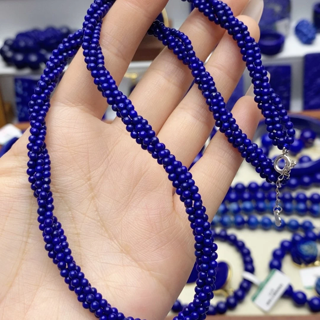 青金石未镶嵌颈饰