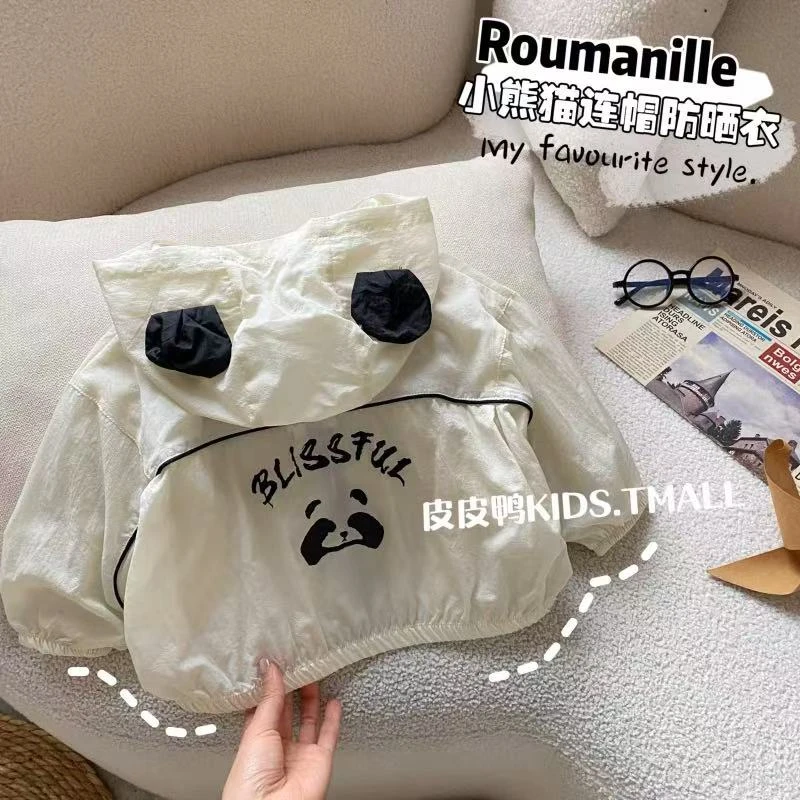 男女童防晒衣夏季薄款轻薄透气卡通印花连帽皮肤衣宝宝沙滩服外套