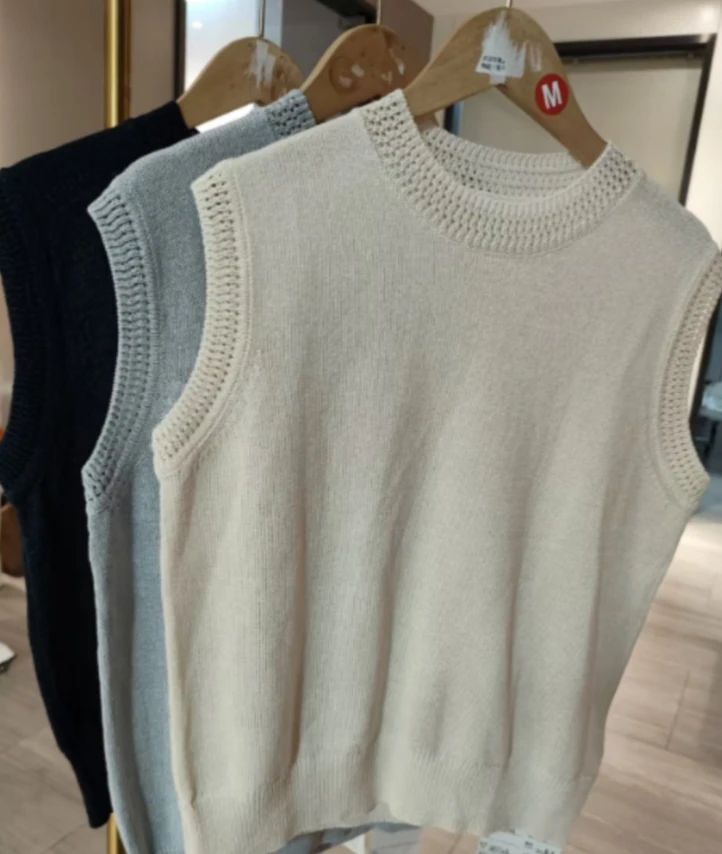 【榕榕服饰】 X5008 合纸纱松弛感无袖针织上衣