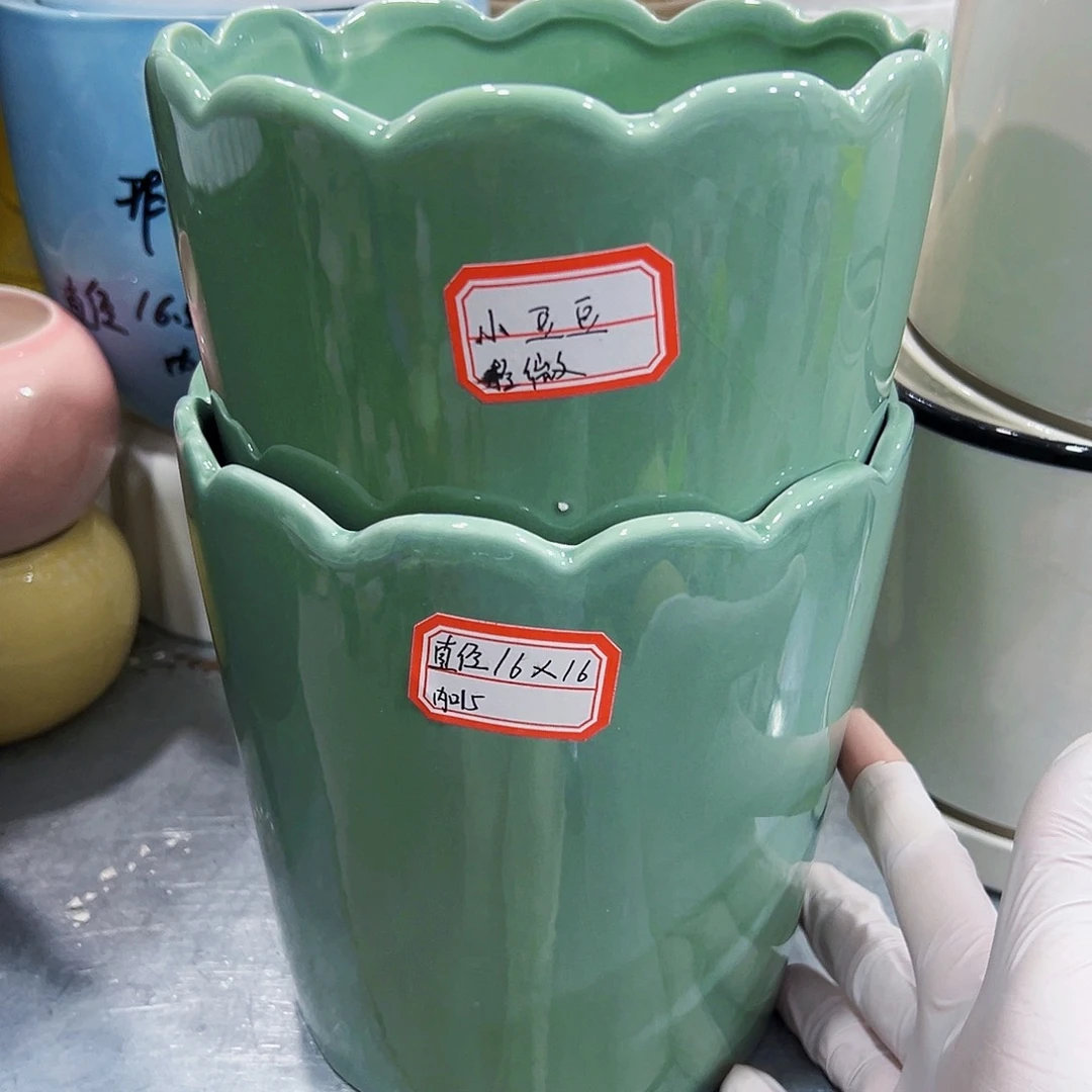 有孔外贸尾单陶瓷花盆凑单10米包邮